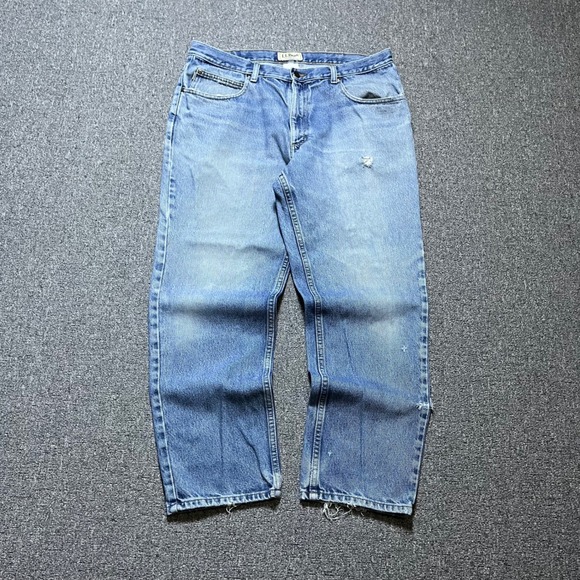 L.L.Bean Other - L.L.Bean Classic Fit Jeans 37x29 Light Wash Distressed Straight Leg Denim